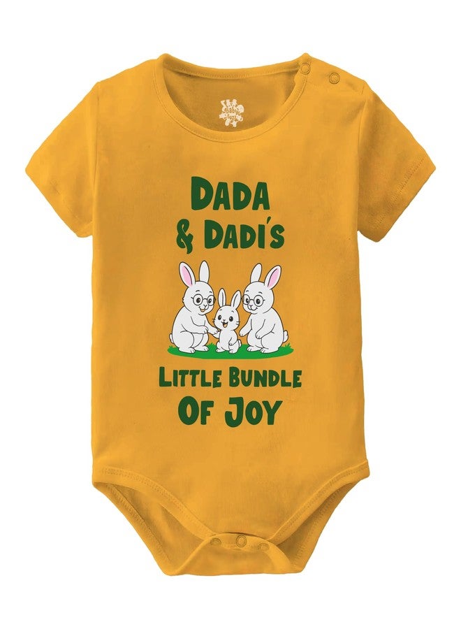 Baby Buzz New Born Baby Dress | Dada Dadi's Little Bundle Of Joy Romper For Baby Boy Girl | 100% Cotton Clothes Bodysuit 0-3 Months - Image 1