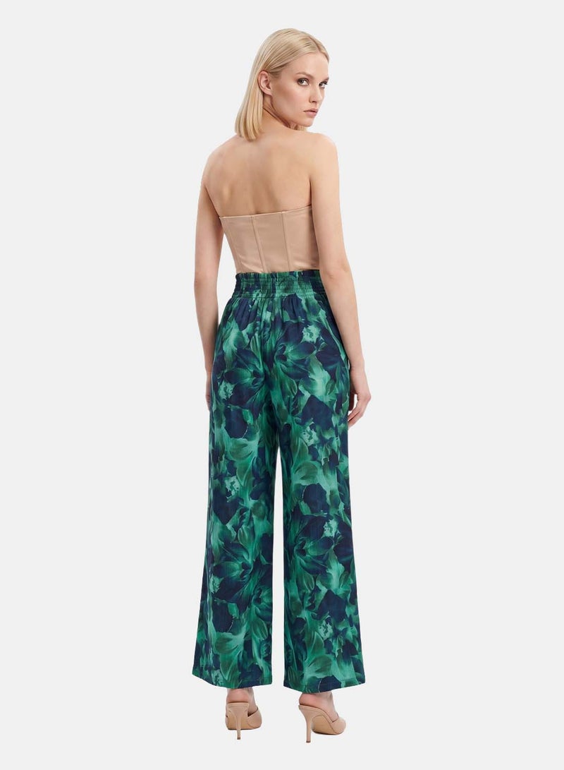 FOREVER 21 Wide-Leg Floral Print Palazzo Pants with Tie Belt - Image 2
