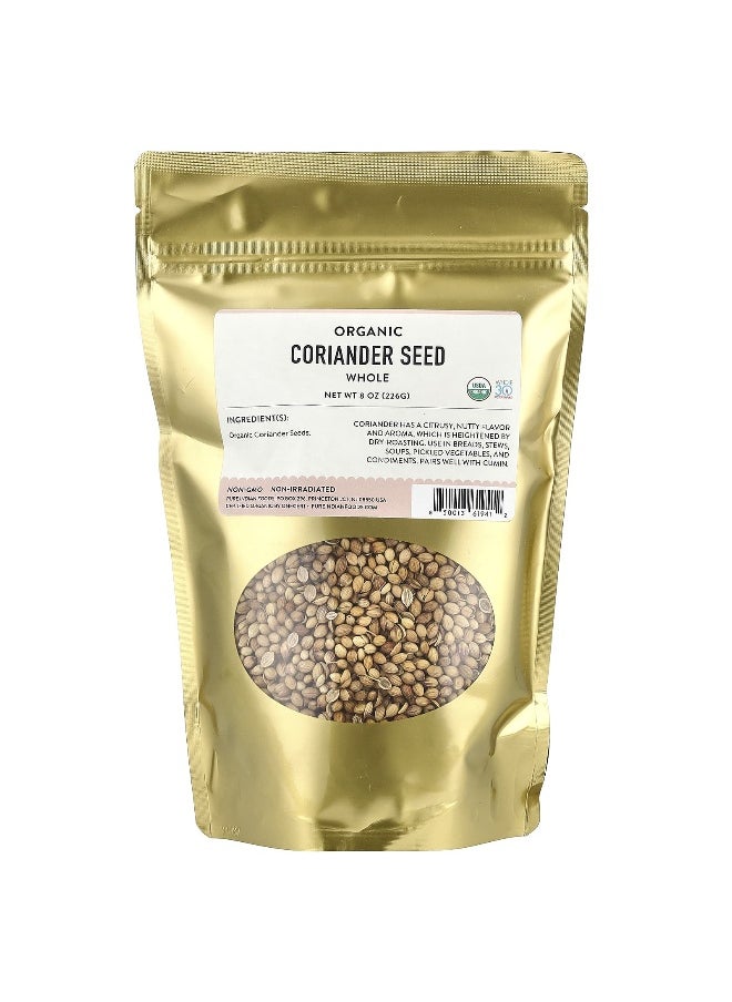 Pure Indian Foods Pure Indian Foods, Organic Coriander Seed, Whole , 8 oz (226 g)  - Image 1