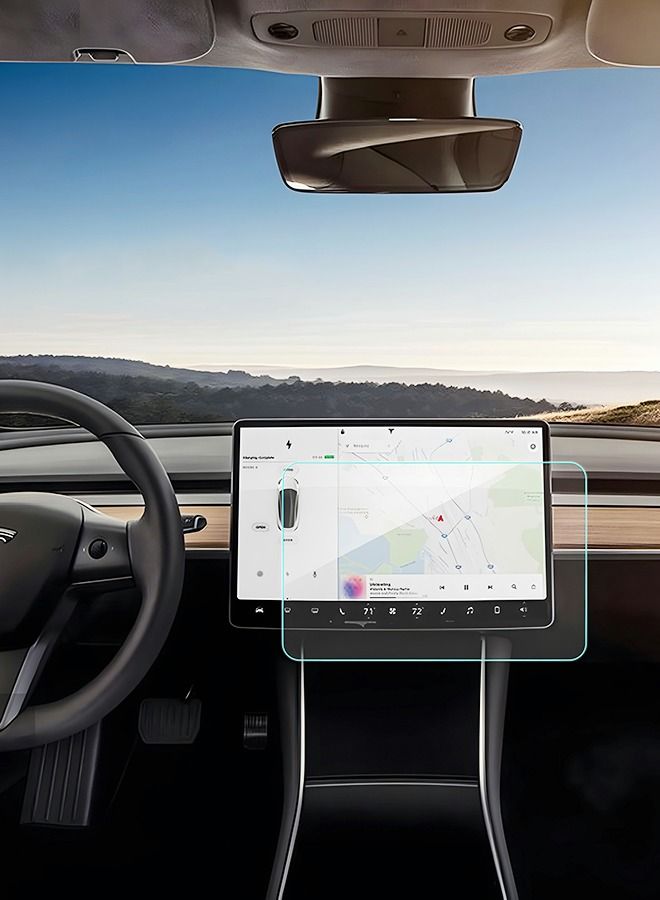 GROIC Model 3/Y Tempered Glass Screen Protector 15" Center Control Touchscreen Car Navigation Touch Screen Protector Tempered Glass Anti-Scratch and Shock Resistant for Model 3/Y - Image 4