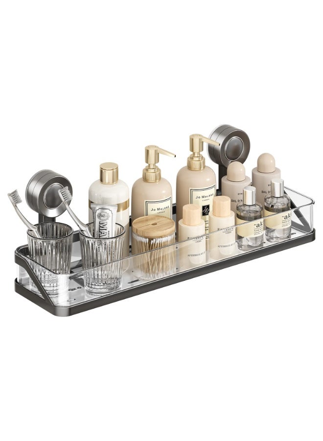 حامل دش مع كوب شفط، منظم دش حمام قابل للفصل لتخزين الحمام، رفوف دش مثبتة على الحائط، رف مقاوم للصدأ بدون حفر بسعة كبيرة قابلة للإزالة - Image 1