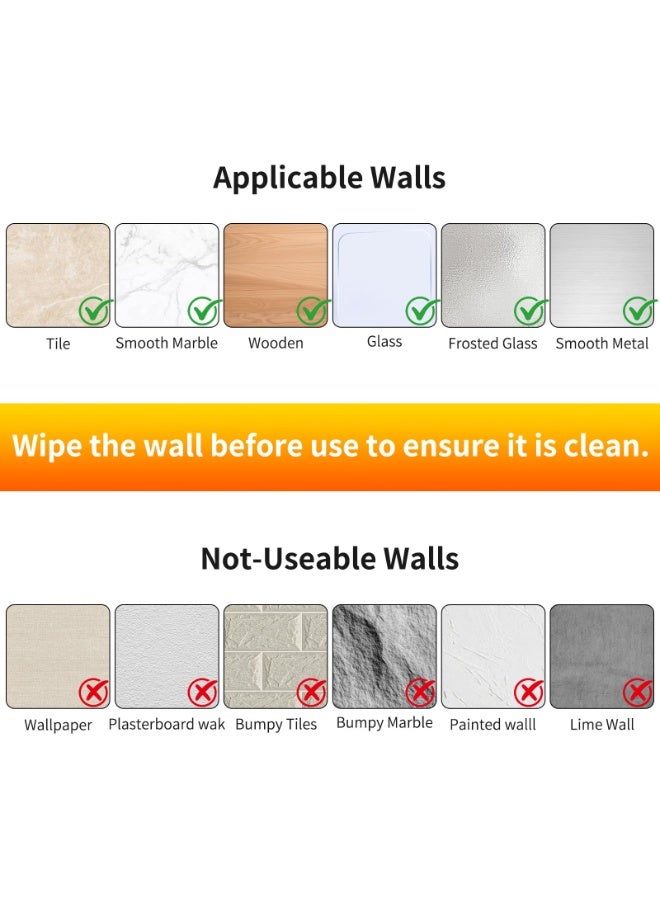 حامل دش مع كوب شفط، منظم دش حمام قابل للفصل لتخزين الحمام، رفوف دش مثبتة على الحائط، رف مقاوم للصدأ بدون حفر بسعة كبيرة قابلة للإزالة - Image 5