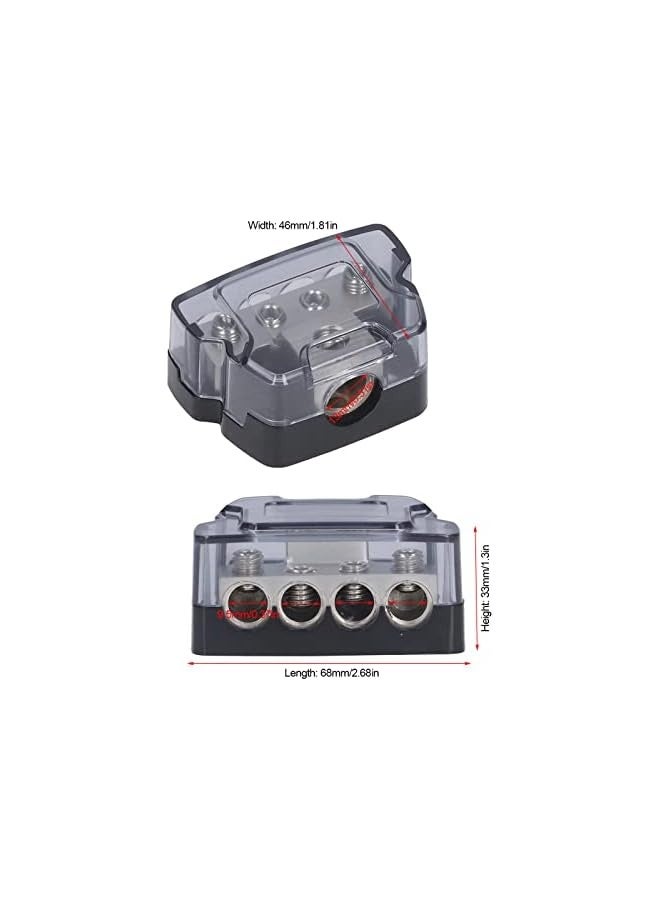 Generic 4 Way Power Distribution Block, Fuse Holder Amplifier Splitter Ground Distributor Car Audio Amplifier Vehicle Electronic Accessories  - Image 5