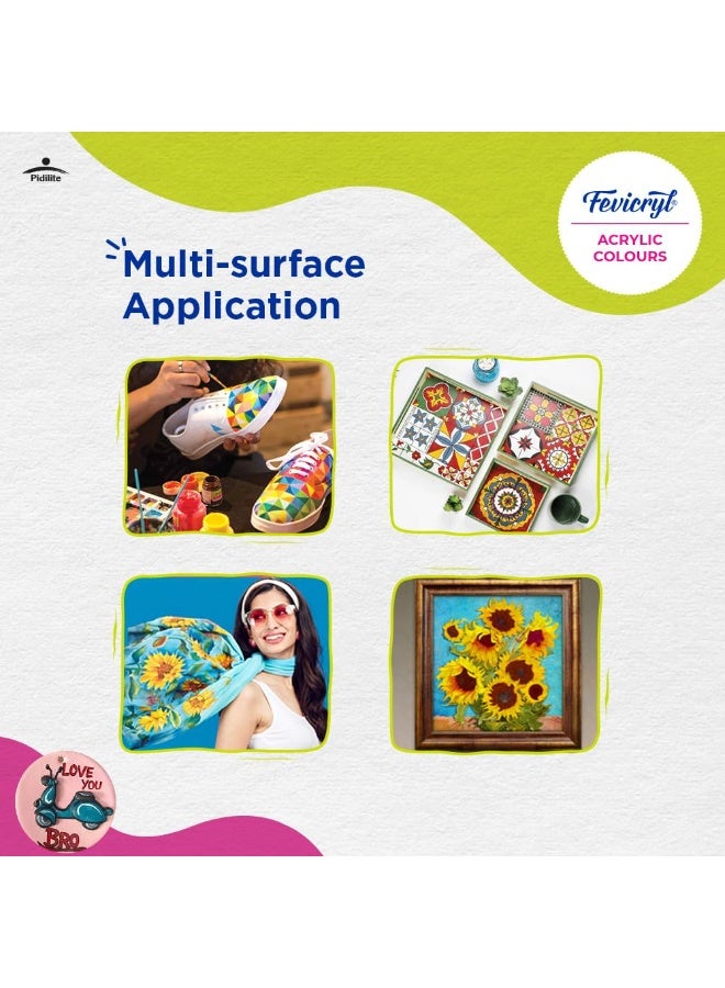 Fevicryl Acrylic Colour White 500ml | Art & Craft, DIY, Rich Pigment, Non-Craking Paint for Canvas, Wood, Leather, Earthenware, Metal | Ideal for school projects, Hobbyists, Artists - Image 3