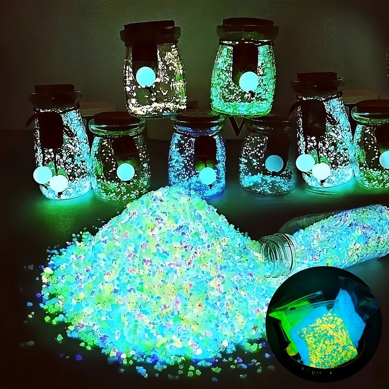 Green Glow In The Dark Miniature Garden Stones 16500pcs For Aquariums Pots - Image 1