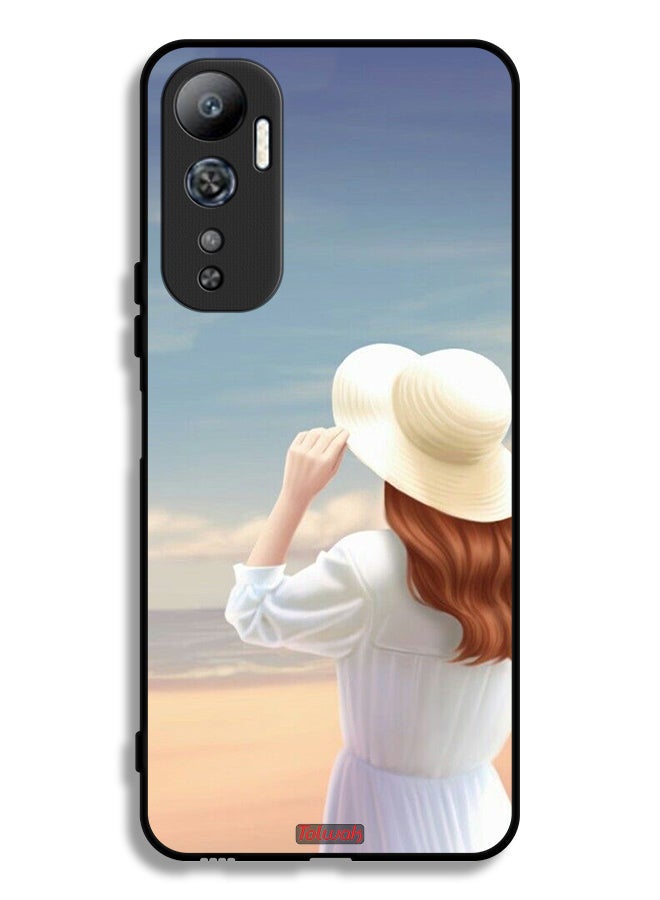 Tolwak Infinix Hot 20 4G Protective Case Cover Hat Girl Standing - Image 2