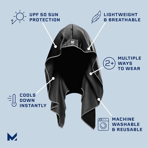 MISSION Cooling Hoodie Towel, Black - Soft, Durable Microfiber - Cools Up to 2 Hours - UPF 50 Sun Protection - Machine Washable - Image 2