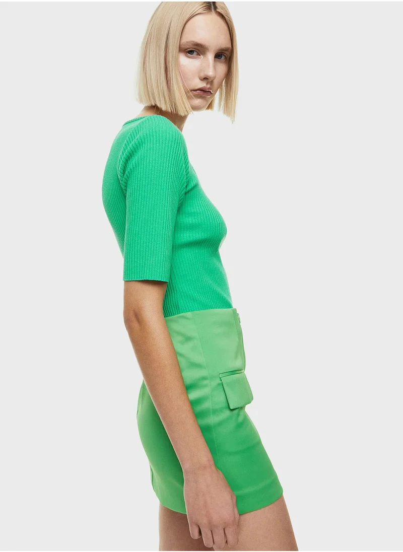 H&M Square Neck Ribbed Top