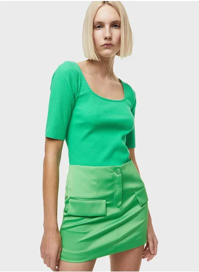 H&M Square Neck Ribbed Top