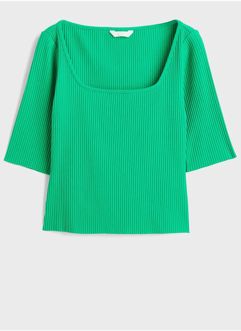 H&M Square Neck Ribbed Top