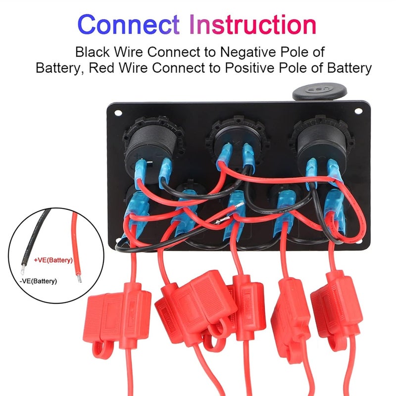 Wivplex Waterproof Car Switch Panel with Dual USB Ports - Image 4