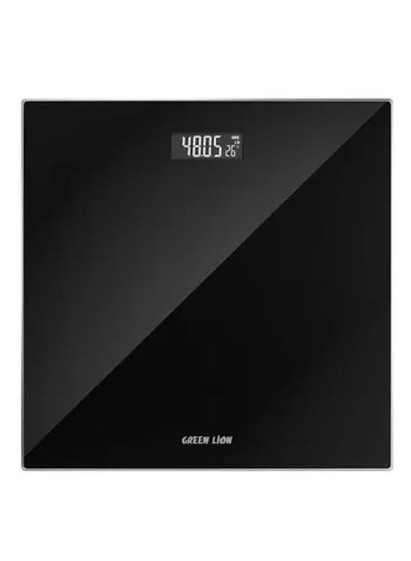 GREEN LION Digital Weight Scale / LCD Display / High Resistance Tempered Glass / Auto Power On & Off / Slim Profile / High Precision Sensor / Large Display / Step On / Overload Indicator - Black - Image 1