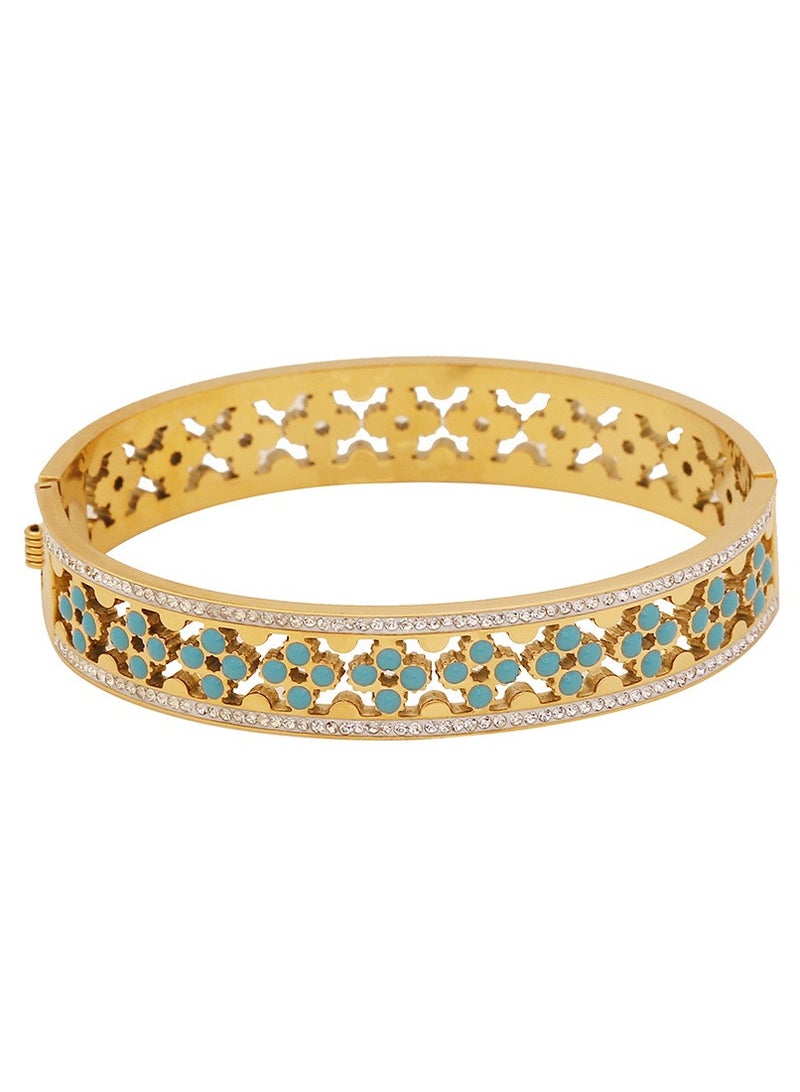 Vintage Turquoise Hollow Bracelet - Image 1