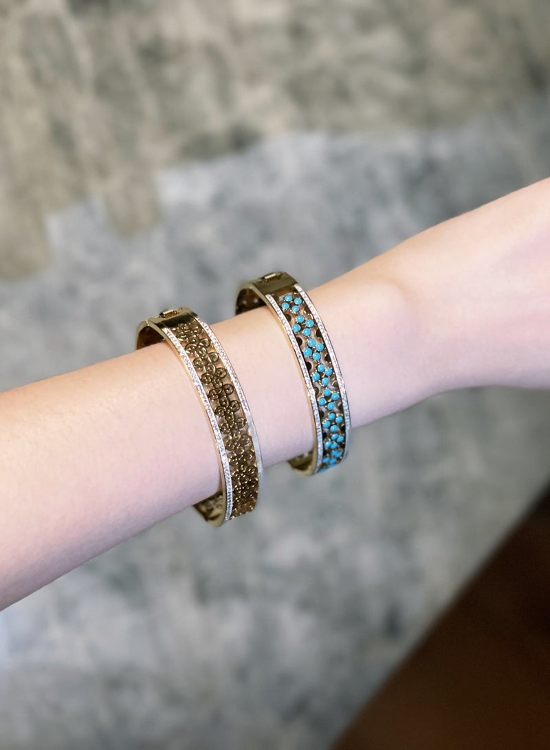 Vintage Turquoise Hollow Bracelet - Image 2