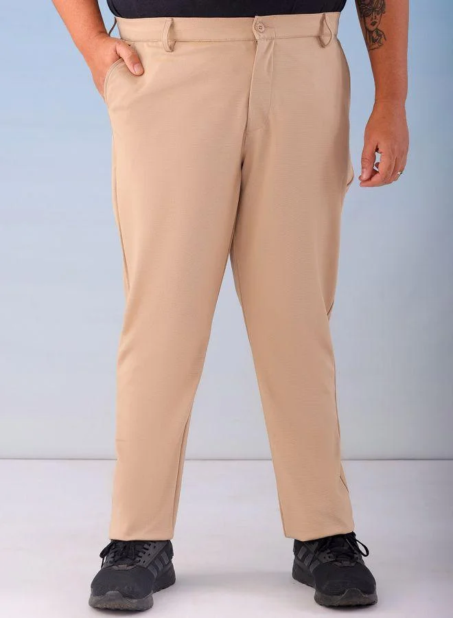 HARDSODA Men Plus Size Regular Fit Self Design Mid-Rise Stretchable Chino Joggers