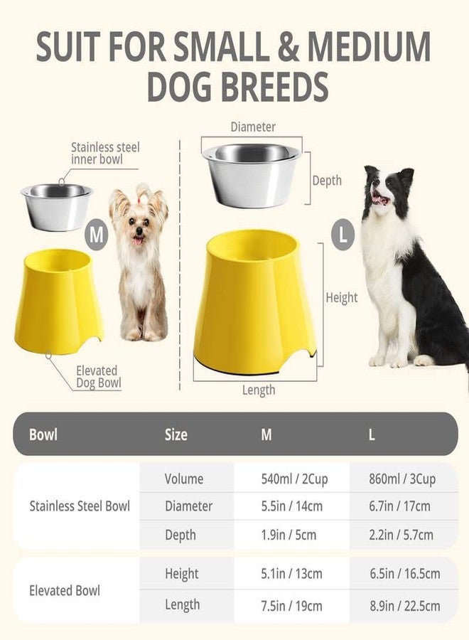 iPower yoken Elevated Dog Bowls,[Prevention of Vertebrae Disease][Super Non-Slip] Dog Bowl with Stainless SteelBowl,High Capacity,for Medium/Small Size Dogs - Image 3