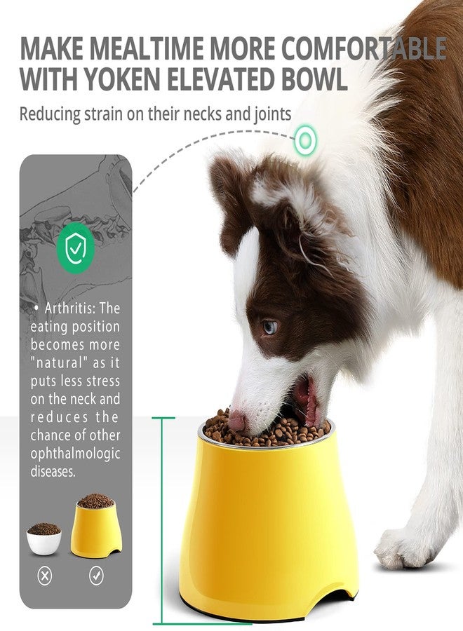 iPower yoken Elevated Dog Bowls,[Prevention of Vertebrae Disease][Super Non-Slip] Dog Bowl with Stainless SteelBowl,High Capacity,for Medium/Small Size Dogs - Image 2