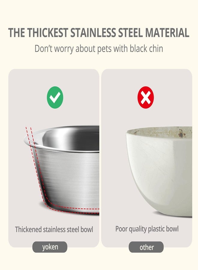 iPower yoken Elevated Dog Bowls,[Prevention of Vertebrae Disease][Super Non-Slip] Dog Bowl with Stainless SteelBowl,High Capacity,for Medium/Small Size Dogs - Image 5