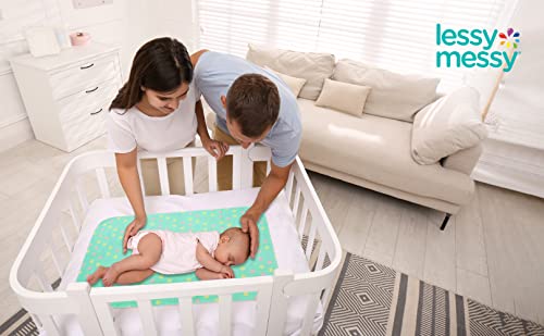 Lessy Messy Portable Baby Changing Mat - Extra Large Waterproof Diaper Changing Pad | Machine Washable & Dryer Safe | Wipeable Surface for Easy Cleaning | Stylish Polka Dot Design - Image 5