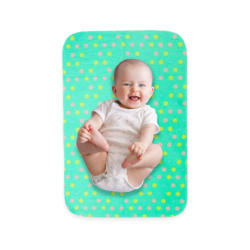 Lessy Messy Portable Baby Changing Mat - Extra Large Waterproof Diaper Changing Pad | Machine Washable & Dryer Safe | Wipeable Surface for Easy Cleaning | Stylish Polka Dot Design - Image 1