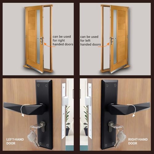 Volo Heavy Duty Mortise Main Door Lock | Bedroom Door Lock Set 8" with Brass Cylinder and 8" Lock Body for Home/Hotels/Office in Black Matt Finish with 3 Brass Computerised Keys (Color: Black) - Image 3