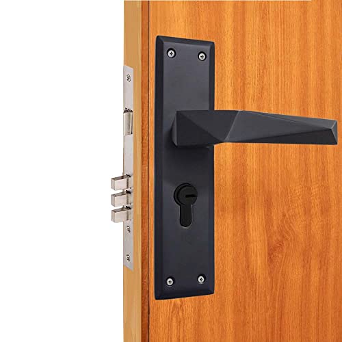 Volo Heavy Duty Mortise Main Door Lock | Bedroom Door Lock Set 8" with Brass Cylinder and 8" Lock Body for Home/Hotels/Office in Black Matt Finish with 3 Brass Computerised Keys (Color: Black) - Image 1