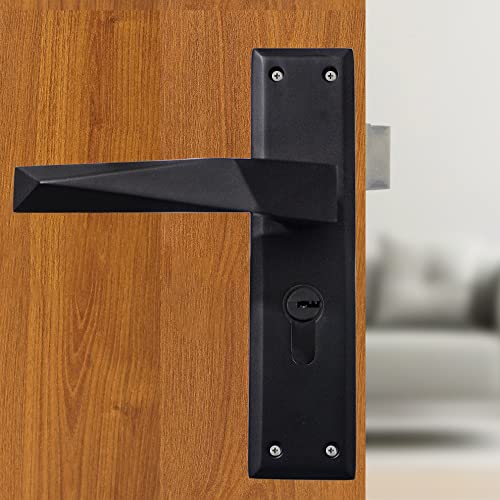 Volo Heavy Duty Mortise Main Door Lock | Bedroom Door Lock Set 8" with Brass Cylinder and 8" Lock Body for Home/Hotels/Office in Black Matt Finish with 3 Brass Computerised Keys (Color: Black) - Image 5