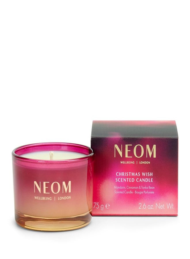 NEOM Christmas Wish Candle Travel Size | Mandarin, Cinnamon & Tonka Bean I Made with 100% Naturally derived Wax I Designed to Help You Relax and Unwind I Expertly Blended I Hand Finished - Image 1