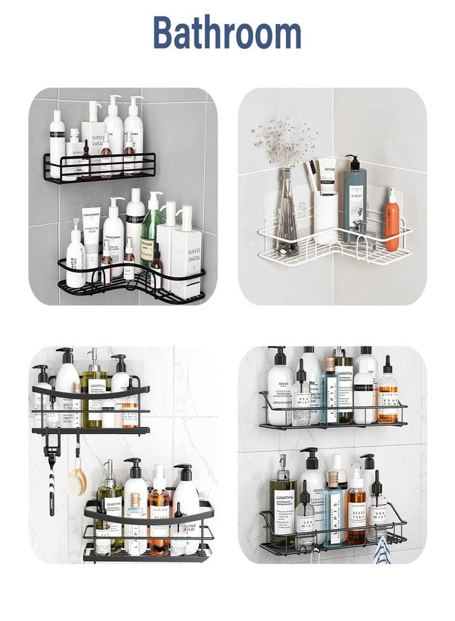 YOLOPLUS+ 8 Pack Shower Caddy Adhesive Hooks Replacement, Strong Sticker Hooks for Bathroom Shower Caddy Corner Shelf Basket Soap Dish Hanging Hooks, No Drilling Shower Kitchen Accessories - Image 5