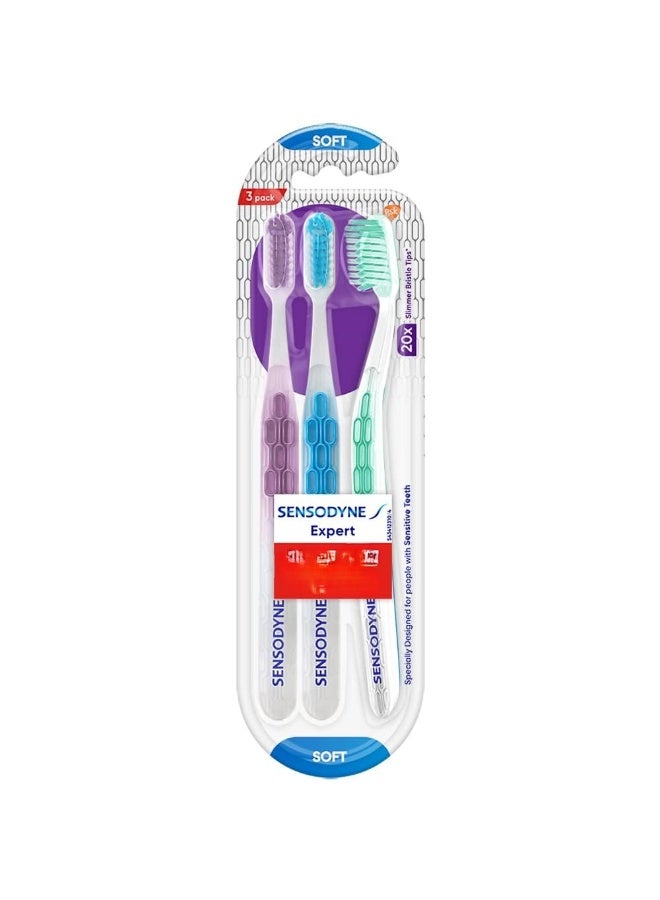 Sensodyne Expert Toothbrush | 20X Slimmer Bristles for Expert Cleaning Pack of 3 - Image 1