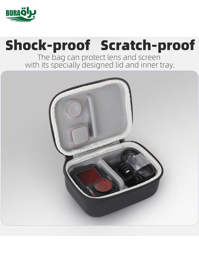 BURAQ For DJI Osmo Action 5 Pro / 4 / 3 Sunnylife Portable Carrying Case Mini Standard Combo Bag (Black)  - Image 3