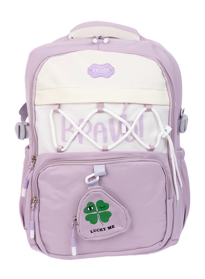 بريما شنطه مدرسيه ظهر 18 انش بطبعة ثلاثية الأبعاد لطيفة | شنطه خفيفة الوزن مع جيب عملات مجاني، مقابض مبطنة لتخفيف ألم الكتف، سحاب ناعم لا يعلق، جيب خلفي إضافي وحامل زجاجتين جانبي مزدوج، تصميم ملون وعملي - Image 1