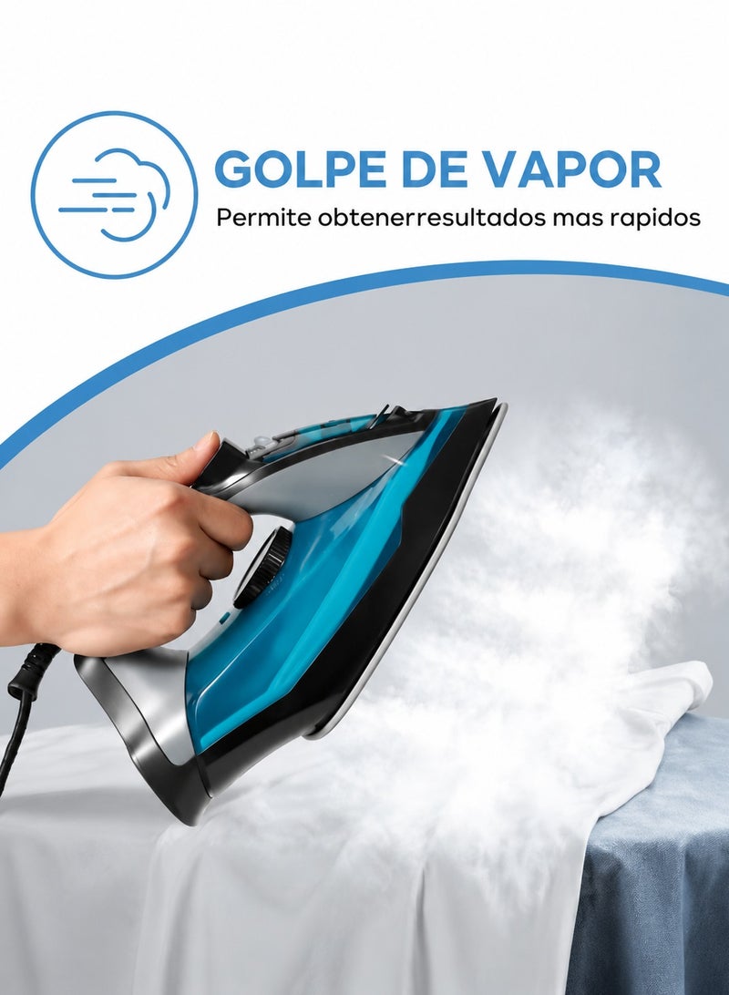 MIXDOR 2200W Handheld Steam Iron for Clothes, 450ml Ceramic Soleplate Garment Steamer, Dual Dry and Steam Use, Anti Calc System, 360° Swivel Cord, Powerful Steam for Home and Travel - Image 4