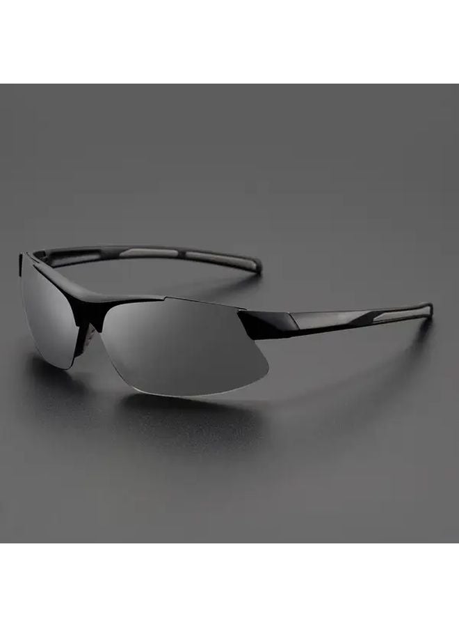 Men Sports Glasses Black Frame White Mercury Interchangeable Lens Anti Glare - Image 1