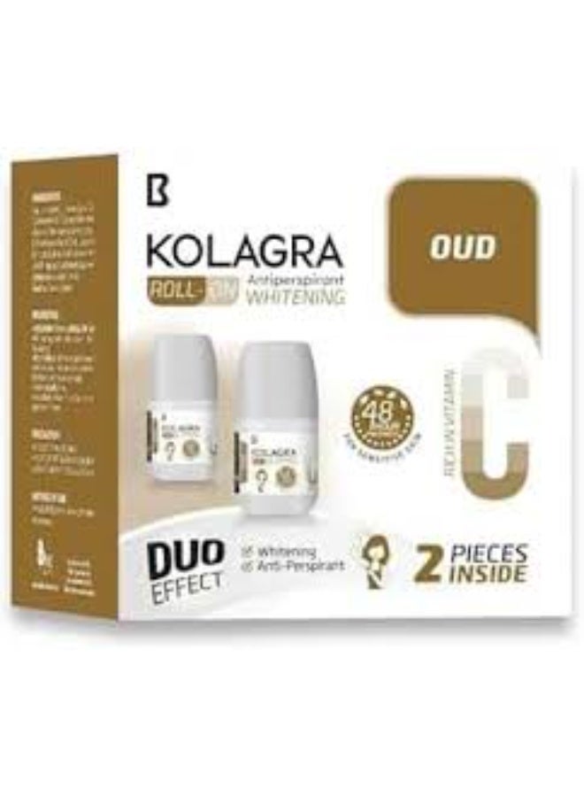 Kolagra 48H White Oud Scent Roll-On Deo 1+1