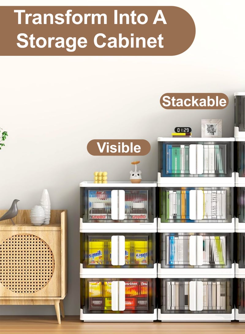 توشونكس رف تخزين قابل للطي مع عجلات، مصنوع من مادة البولي بروبيلين (PP) عالية التحمل، تصميم عصري لامع، قابل للطي وسهل الحمل، متعدد الطبقات للتخزين في المنزل، المكتب، المطبخ، الحمام، وللاستخدام الخارجي. مزود بقفل مزدوج آمن للأبواب، سهل التنظيف والتجميع، متوفر بـ 6 أحجام لتلبية احتياجات تخزين متنوعة. - Image 5