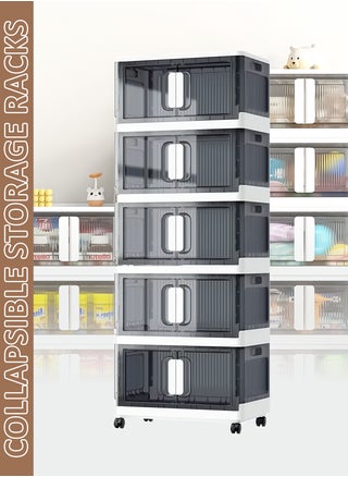 Collapsible Storage Cabinet Rack with Wheels, Heavy-Duty PP Material, Glossy Modern Design, Foldable and Portable, Multi-Layer Storage for Home, Office, Kitchen, Bathroom, Outdoor Use, Secure Double Door Lock, Easy to Clean and Assemble, Available in 6 Sizes for Versatile Storage Needs - pzsku/Z2300DC8575CC5A80B77CZ/45/_/1736858780/c04c8083-3382-4a41-9622-b2824f558416