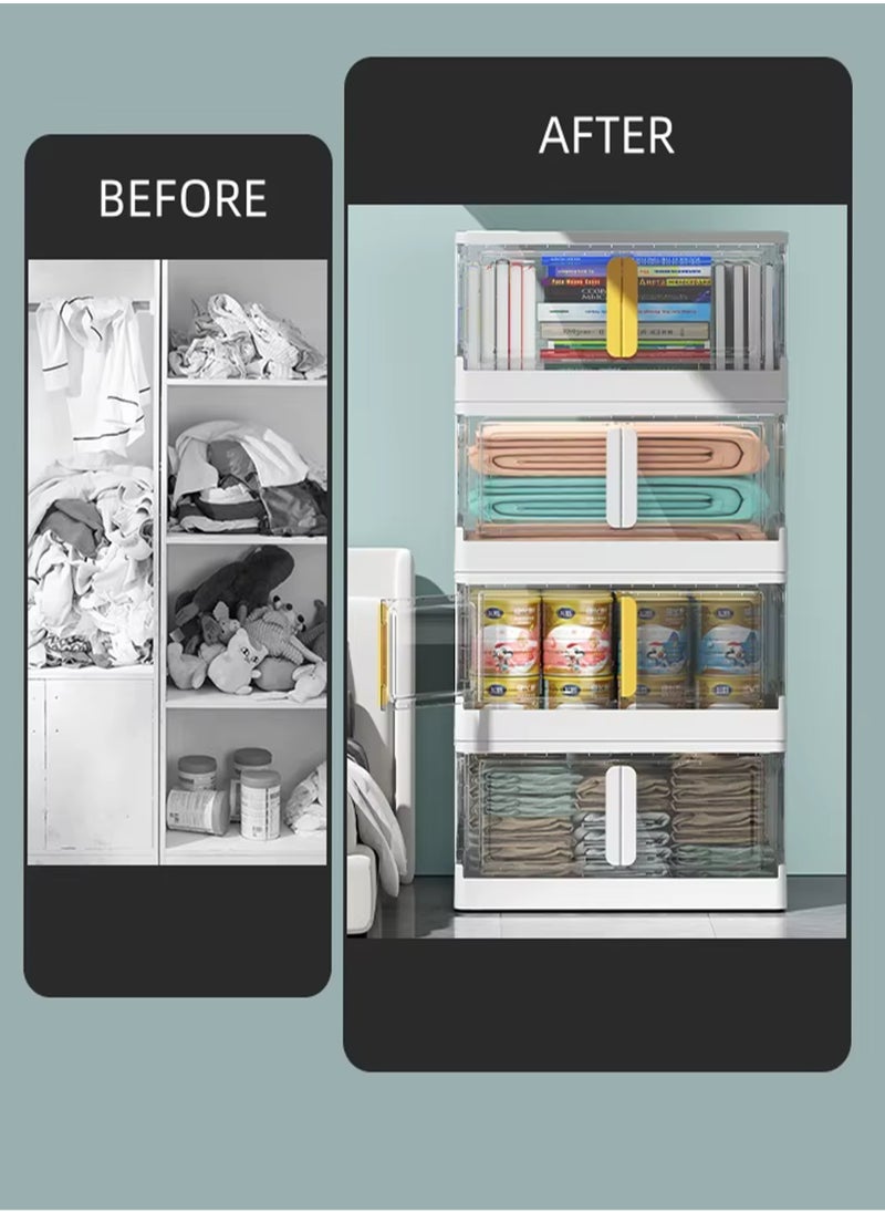 Collapsible Storage Cabinet Rack with Wheels, Heavy-Duty PP Material, Glossy Modern Design, Foldable and Portable, Multi-Layer Storage for Home, Office, Kitchen, Bathroom, Outdoor Use, Secure Double Door Lock, Easy to Clean and Assemble, Available in 6 Sizes for Versatile Storage Needs - pzsku/Z2300DC8575CC5A80B77CZ/45/_/1736859036/dcdc7d83-5912-4343-8207-8adbe6fa7c90