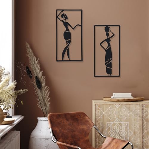 CHENGU 3 Pieces Metal Minimalist Abstract Woman Wall Art Line Drawing Wall Art Decor Single Line Female Home Hanging for Kitchen Bathroom Living RoomArtistic Body - Image 3
