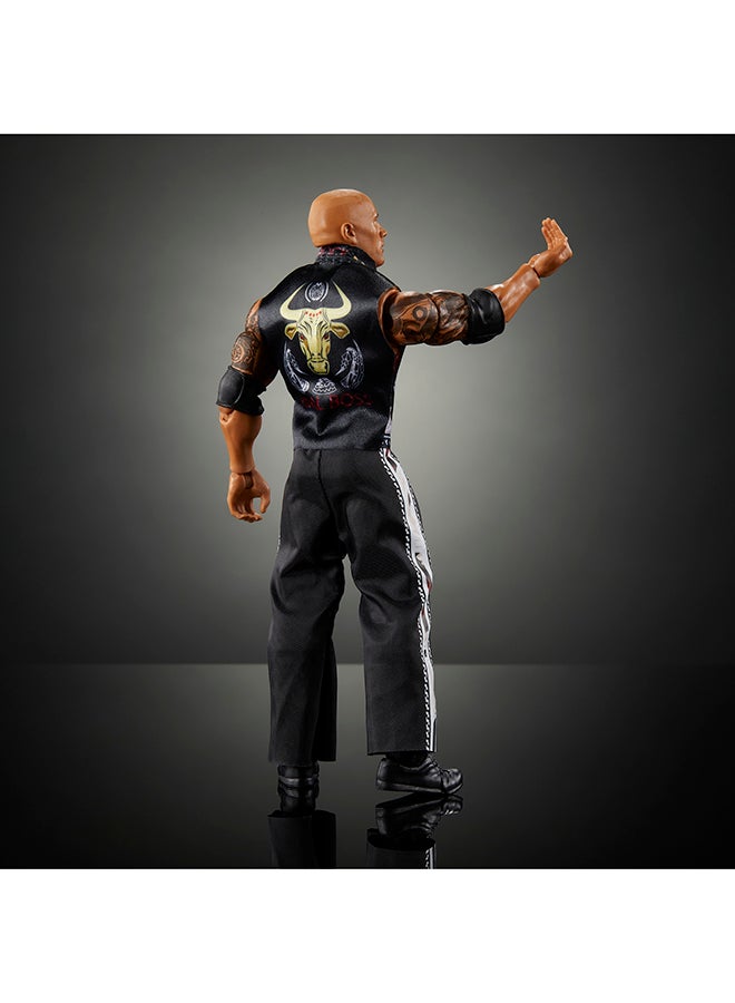 WWE Mattel WWE Ultimate Edition Action Figure & Accessories, 6-inch The Rock Collectible Set, Swappable Heads & Hands, 30 Articulation Points  - Image 5