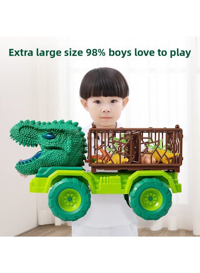 Oversized Dinosaur Engineering Children's Toy Car Set Boys Puzzle Tyrannosaurus Rex Excavator Car Crane Drop Resistant-Color:Super Tyrannosaurus Rex Transporter 30-piece Set 【24 Dinosaurs +3 Eggs, 2 Trees And 1 Nest】】 - Image 5