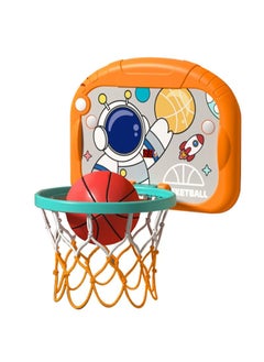 Folding Basketball Board Children's Hanging Basketball Hoop with Counting Function, Sound Effects, and Ring Toss ,No Drilling Required,Height Adjustable for All Ages, Foldable for Easy Storage