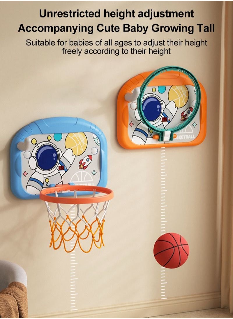 Sharpdo - Folding Basketball Board Children's Hanging Basketball Hoop with Counting Function, Sound Effects, and Ring Toss ,No Drilling Required,Height Adjustable for All Ages, Foldable for Easy Storage - Image 1