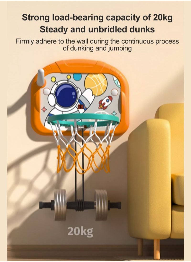Sharpdo - Folding Basketball Board Children's Hanging Basketball Hoop with Counting Function, Sound Effects, and Ring Toss ,No Drilling Required,Height Adjustable for All Ages, Foldable for Easy Storage - Image 1