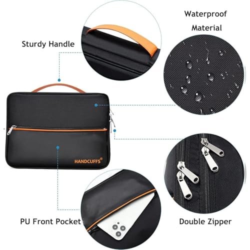 Handcuffs Portable Storage Organizer for USB Cable Earphone Power Bank Charger Hard Disk & Digital Gadgets with Mesh Pockets | Nylon (Black) - Image 3