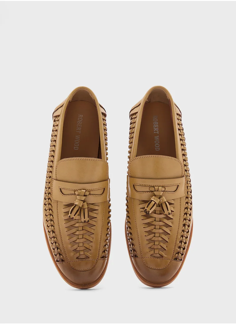 Robert Wood Tassel Detail Casual Slip Ons