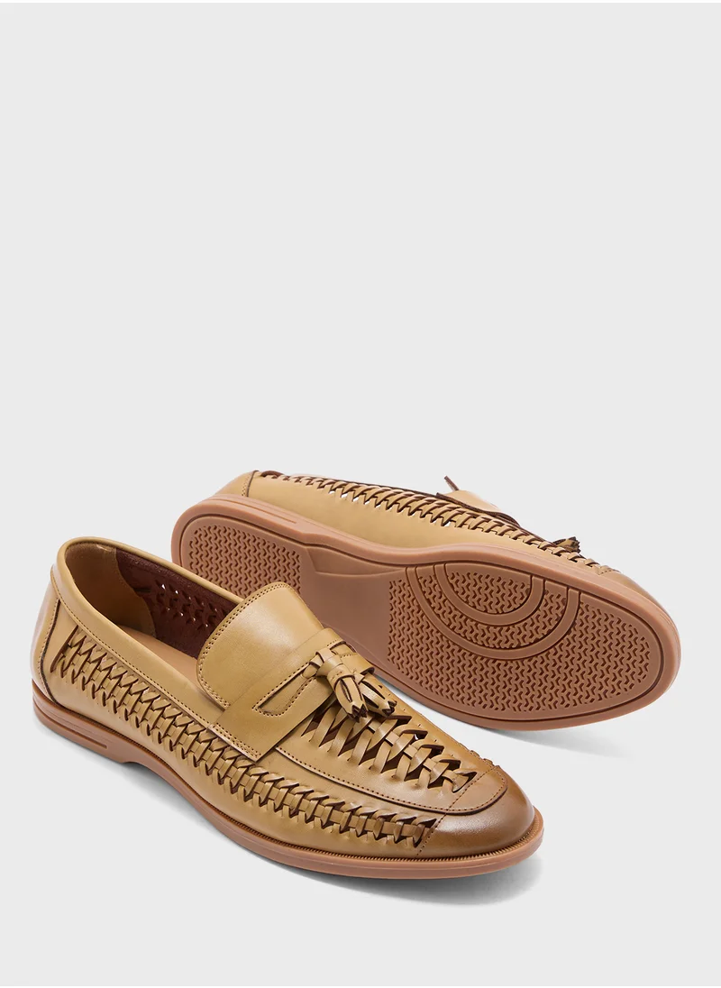Robert Wood Tassel Detail Casual Slip Ons