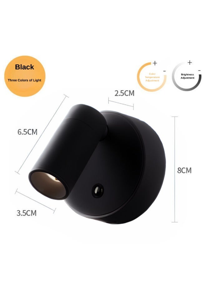 ماكدو طقم من 2 مصباح كشاف لاسلكي داخلي، مصباح كشاف مغناطيسي، مصباح حائط قابل للتعديل بثلاثة ألوان، مع جهاز تحكم عن بعد، للوحات الحائطية والنباتات والإضاءة المميزة (أسود) - Image 2