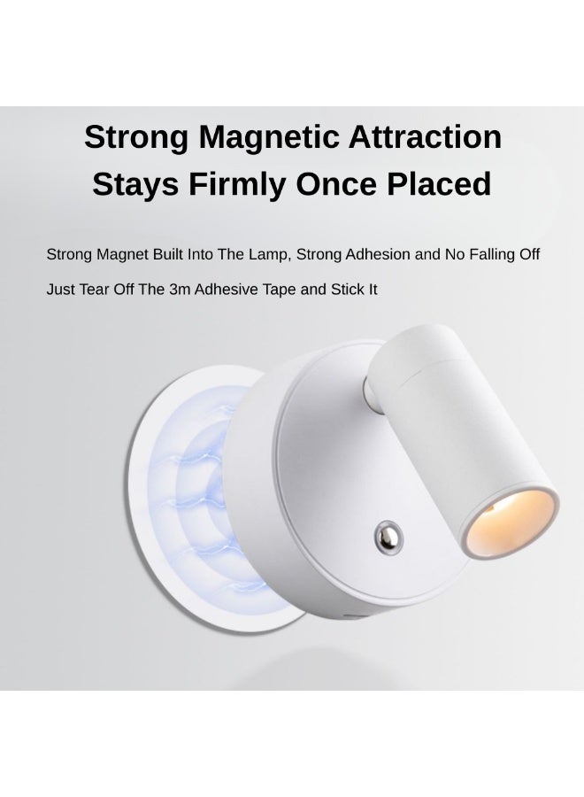 ماكدو طقم من 2 مصباح كشاف لاسلكي داخلي، مصباح كشاف مغناطيسي، مصباح حائط قابل للتعديل بثلاثة ألوان، مع جهاز تحكم عن بعد، للوحات الحائطية والنباتات والإضاءة المميزة (أسود) - Image 4