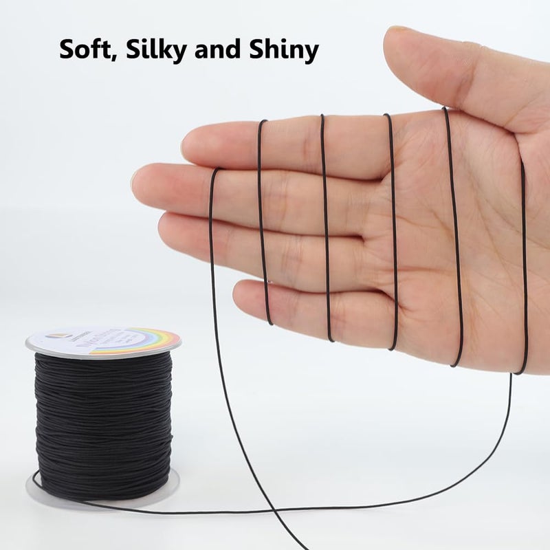 LUSTEMBER 0.8mm Nylon String, Strong Bracelet String, Durable Nylon Cord for Jewelry Making, Bracelets, Beading, Necklaces, Rattail Braiding, Kumihimo, Wind Chimes, Blinds and Handicrafts - Image 3